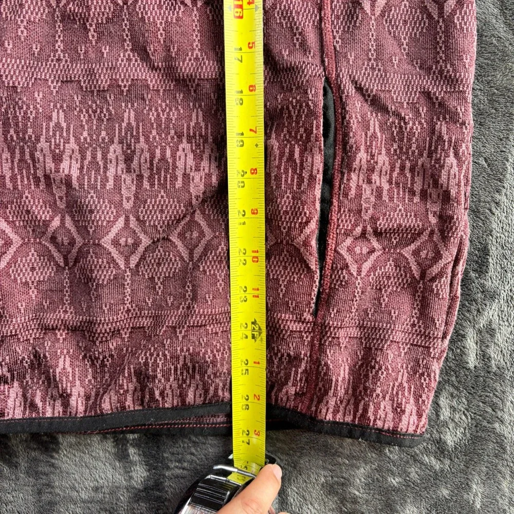 Avalanche‎ Outdoor Supply Womens Burgundy Geometric Fleece Pullover Large